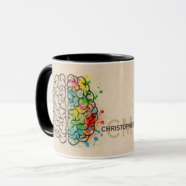 Caneca Personalizar O Cérebro Humano Esquerdo E Direita (Frente Esquerda)