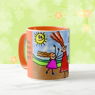 Caneca Personalizar o Trabalho de arte da criança Adicion