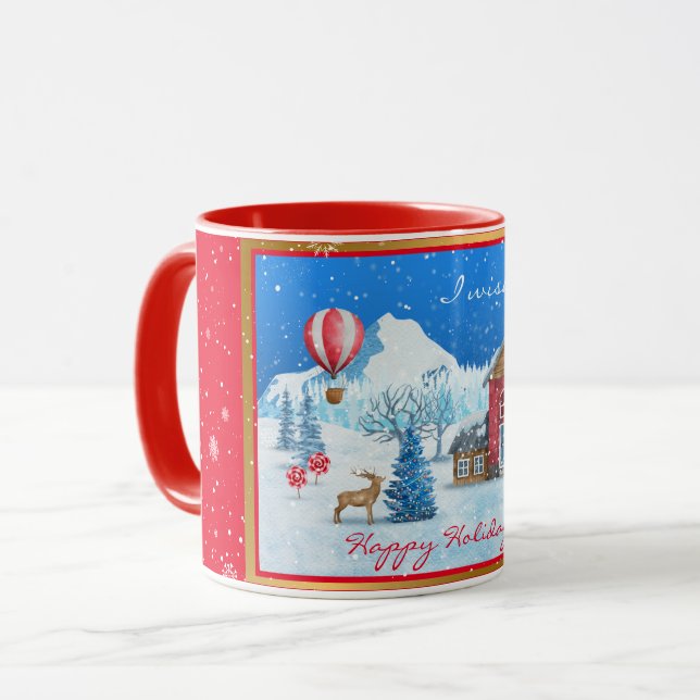 Caneca Personalizar Paisagem de Neve (Frente Esquerda)