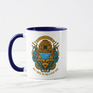 Caneca Personalizar Poseidon mergulhador de mergulho no m