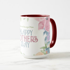 Caneca Personalizar Quatro Flores de Dia de as mães de Aq