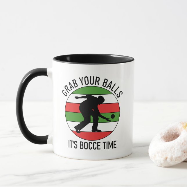 Caneca Personalizável 2 Lados (Nome) Bocce Ball Mug ITALI (Com Donut)