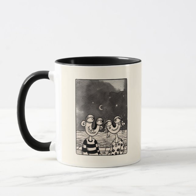 Caneca Personalizável com Pintura a Tinta de Casal (Esquerda)