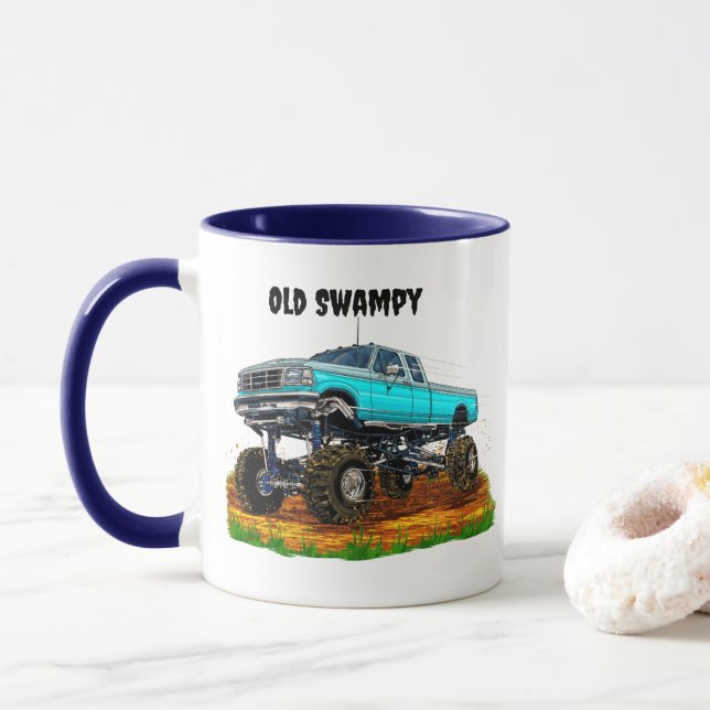 Caneca Personalize Caminhão Antigo Com Grande Levantament (Com Donut)