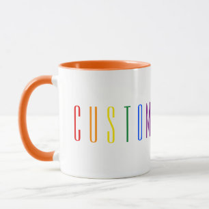Caneca Personalize Letra de Arco-íris de 6 Letras