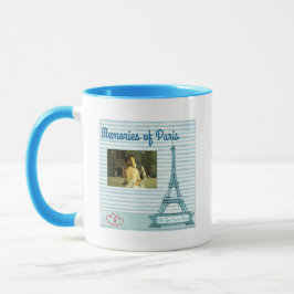 Caneca Personalize memórias de Paris com seu nome de foto