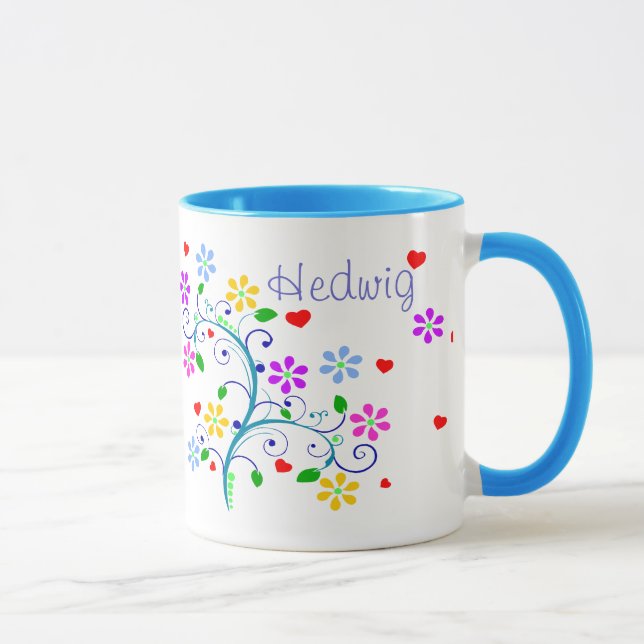 Caneca Personalize-nos - copo da flor de Hedwig - *Heart* (Direita)