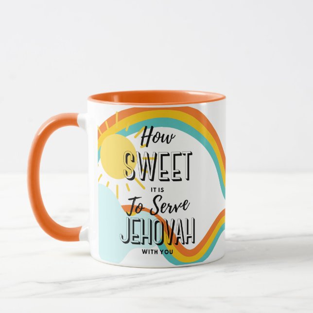 Caneca Personalize o quão doce é para servir Jeová com vo (Esquerda)
