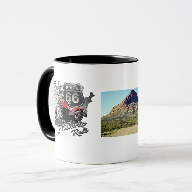 Caneca Personalize Passeio de Moto Antiga Rota 66 (Frente Esquerda)