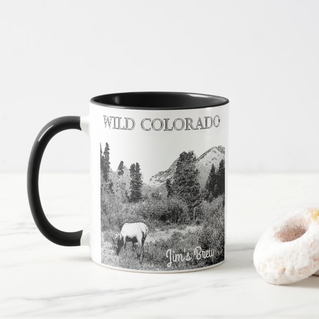 Caneca Personalize Selvagem Alce Colorado Deserto (Com Donut)