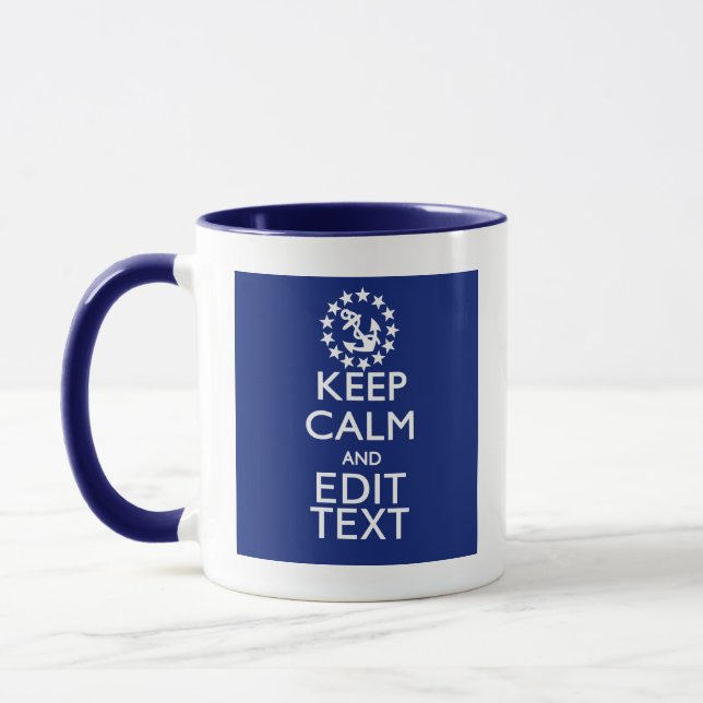 Caneca Personalize seu náutico mantêm a calma e editam o (Esquerda)