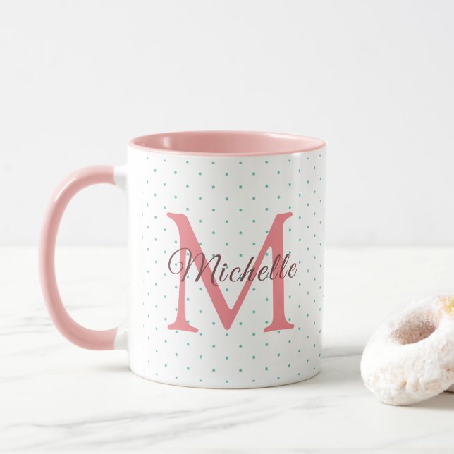 Caneca Personalize seu nome Charisma Red Monograma Inicia (Com Donut)