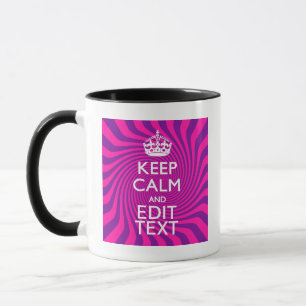 Caneca Personalize sua calma dizendo em espiral cor-de-ro