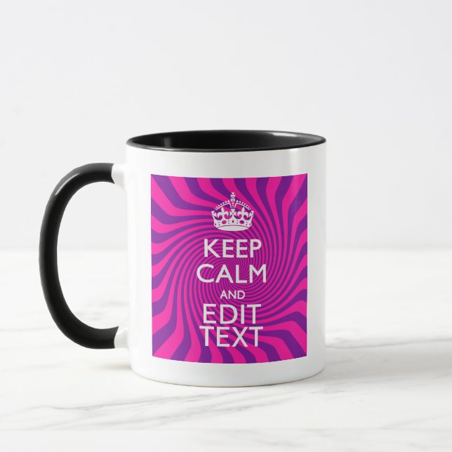 Caneca Personalize sua calma dizendo em espiral rosa (Esquerda)