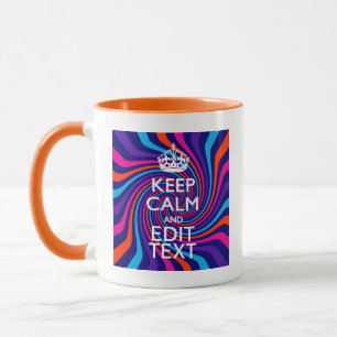 Caneca Personalize sua espiral Manter Texto Calmo Multico