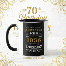 Personalized 70th Birthday Born 1956 Vintage Black