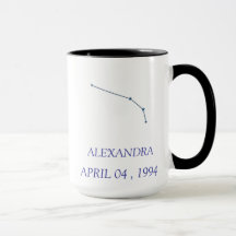 Personalized Aries Constellation Mug - Custom Zodi