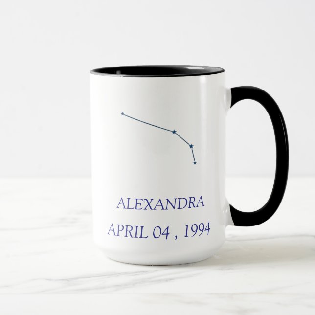 Caneca Personalized Aries Constellation Mug - Custom Zodi (Direita)