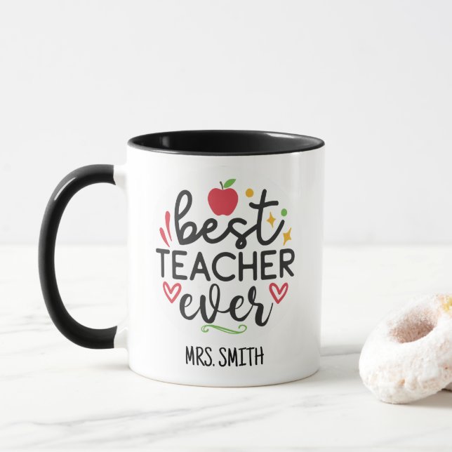 Caneca Personalized Best Teacher Ever (Com Donut)