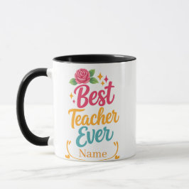 Caneca Personalized Best Teacher Ever Name Mug