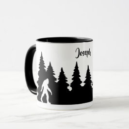 Caneca Personalized Bigfoot Sasquatch Silhouette Forest