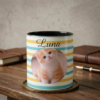 Caneca Personalized Cat Name Mug Funny Gift for Cat Lover