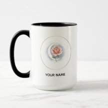 Personalized Celestial Rose & Moon Mug - Custom Na