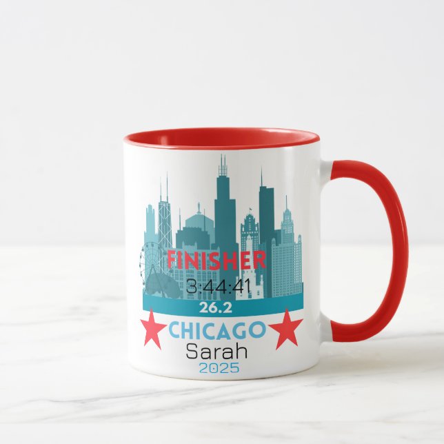 Caneca Personalized Chicago Marathon 2025 Gift For Runner (Direita)