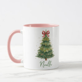 Caneca Personalized Christmas Gift -Ribboned Christmas Tr