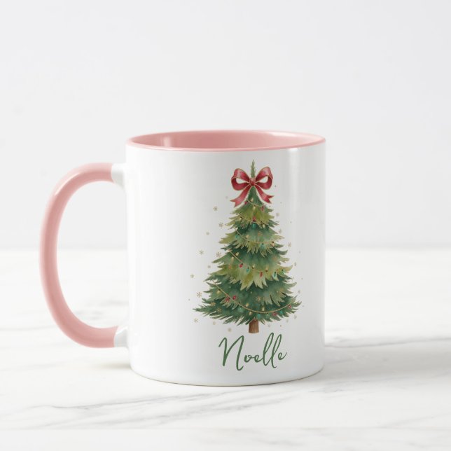 Caneca Personalized Christmas Gift -Ribboned Christmas Tr (Esquerda)