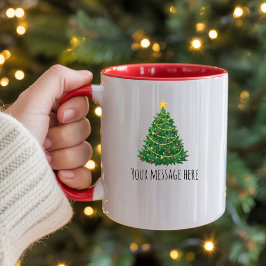 Caneca Personalized Christmas Text Mug Gift for Her & Him
