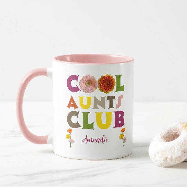 Caneca Personalized Cool Aunts Club Coffee (Com Donut)
