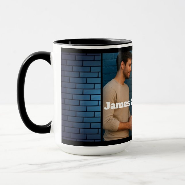 Caneca Personalized Couple Mug  Add Your Own Photo & Name (Esquerda)