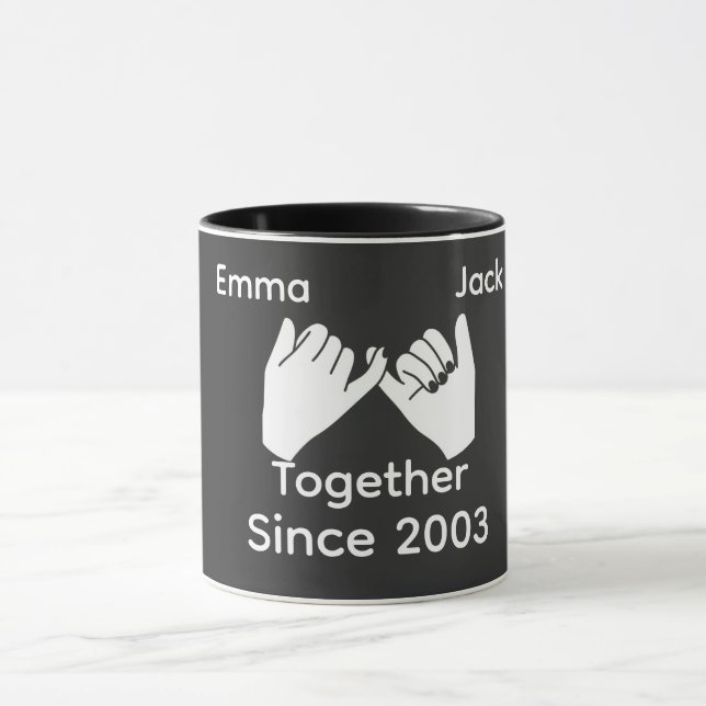 Caneca Personalized couple with custom names and year (Centro)