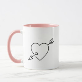 Caneca Personalized Cupid Struck Heart Arrow Coffee Mug