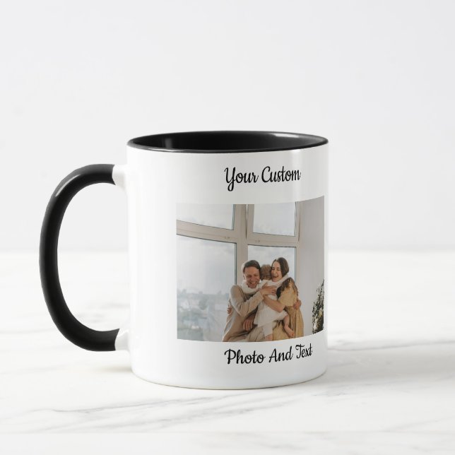 Caneca Personalized Custom Photo Text Combo Mug (Esquerda)