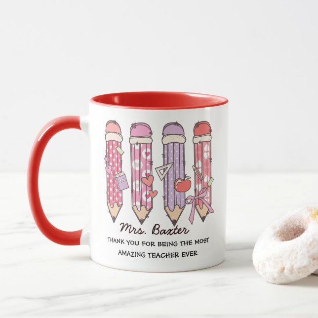Caneca Personalized Cute Teacher Appreciation Gift (Com Donut)