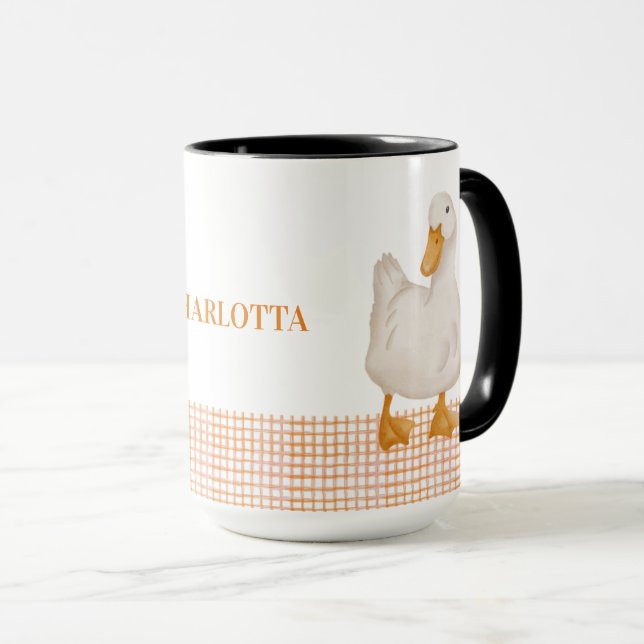 Caneca Personalized Duck – Cute Farm Animal Design  (Frente Esquerda)