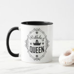 Caneca Personalized Elegant Birthday Queen Typography<br><div class="desc">Treat yourself or a loved one to the royal treatment with this "Birthday Queen" design! 👑 Featuring sophisticated black typography and a majestic crown set within an elegant filigree frame, this classic black and white aesthetic radiates timeless grace. It’s perfect for the woman who deserves to feel like royalty on...</div>