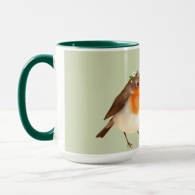 Caneca Personalized English Robin Garden Bird (Esquerda)