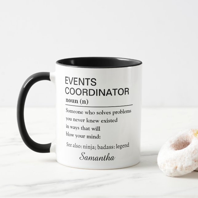 Caneca Personalized Events Coordinator Definition (Com Donut)
