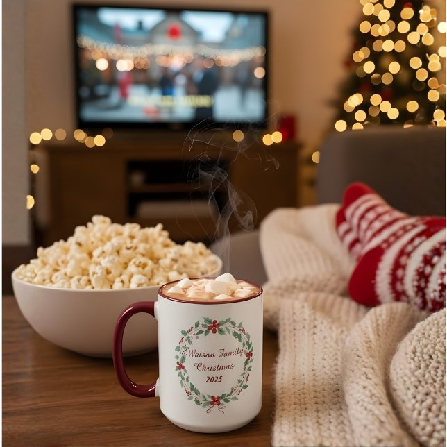 Caneca Personalized Family Christmas Mug | Custom Name Ho (Criador carregado)