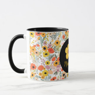 Caneca Personalized floral mug for her