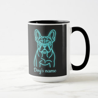 Caneca Personalized French Bulldog cyberpunk glow art