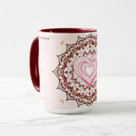 Caneca Personalized Geometric Heart Mandala Love