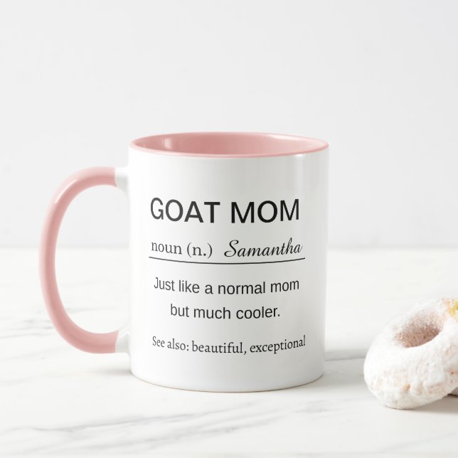 Caneca Personalized Goat Mom Definition Coffee (Com Donut)