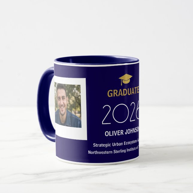Caneca Personalized Graduation Mug with Text and Photos (Frente Esquerda)
