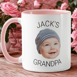 Caneca Personalized Grandpa Mug with Baby Face Photo