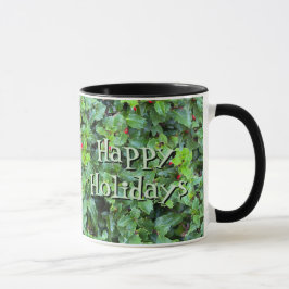 Caneca Personalized Holly Berry Christmas Holiday Gift Mu