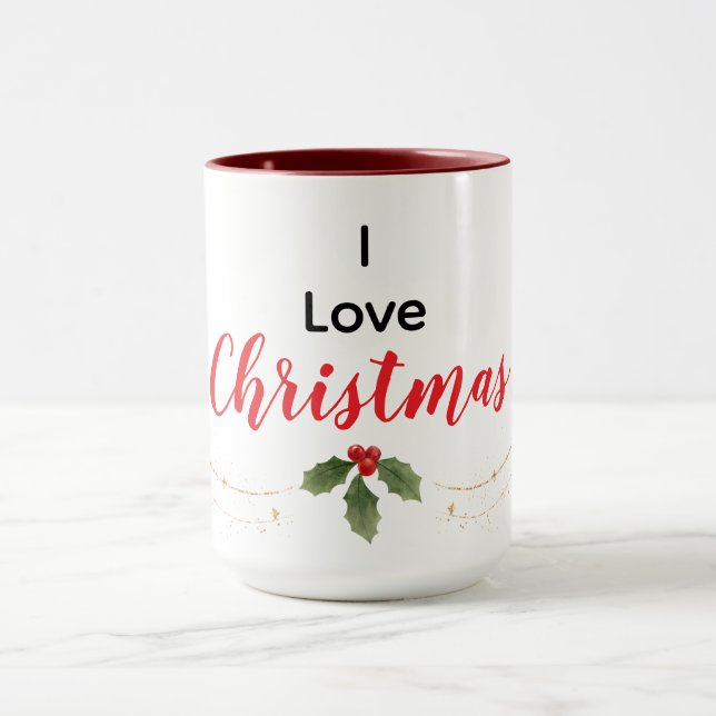 Caneca Personalized I Love Christmas Mug (Centro)